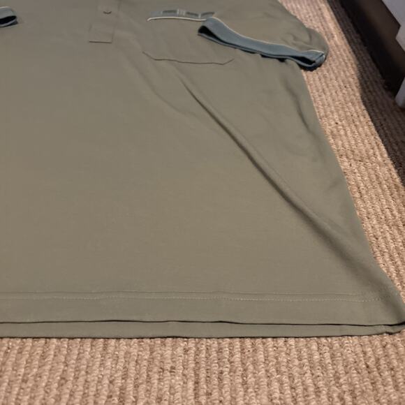 Gabicci Vintage DiCaprio Mens Green Large Short Sleeve Knitted Polo Shirt - Picture 5 of 8